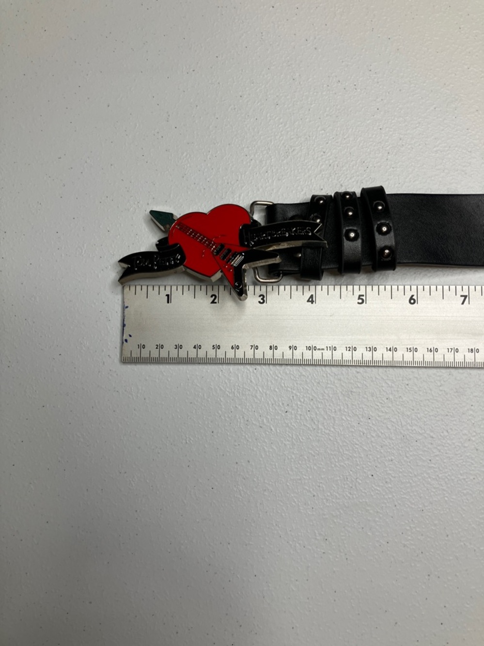 Tom Petty and the Heartbreakers inspired Belt Buckle with Studded Pleather Belt - Picture 5 of 8